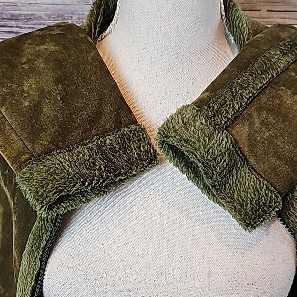 EFFECI ARMY GREEN VALOR AND FAUX FUR SHORT JACKET - Picture 11 of 15